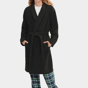 NWT UGG MEN'S TURNER TERRY RIBBED PLUSH‎ BATH ROBE BLACK M/L